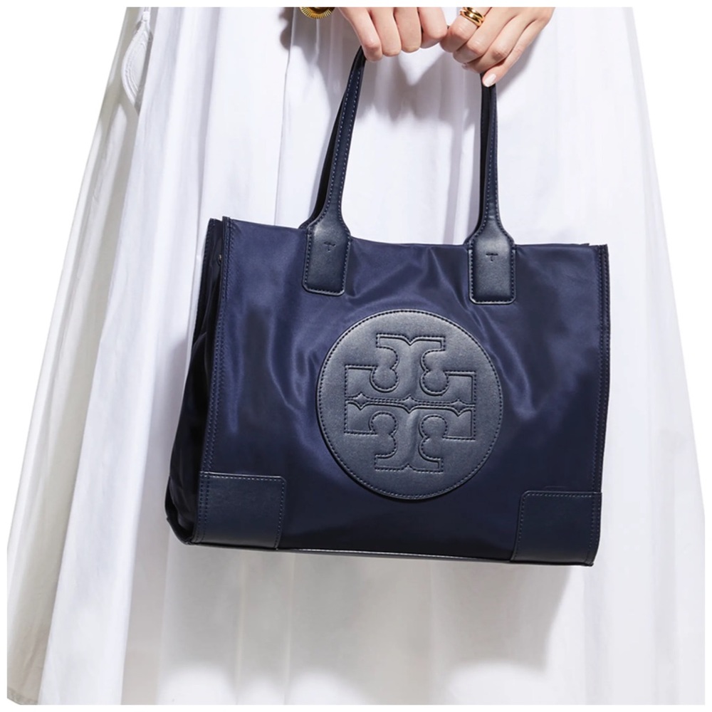 Tory Burch Ella Mini Tote in Tory Navy NWT - Picture 7 of 8